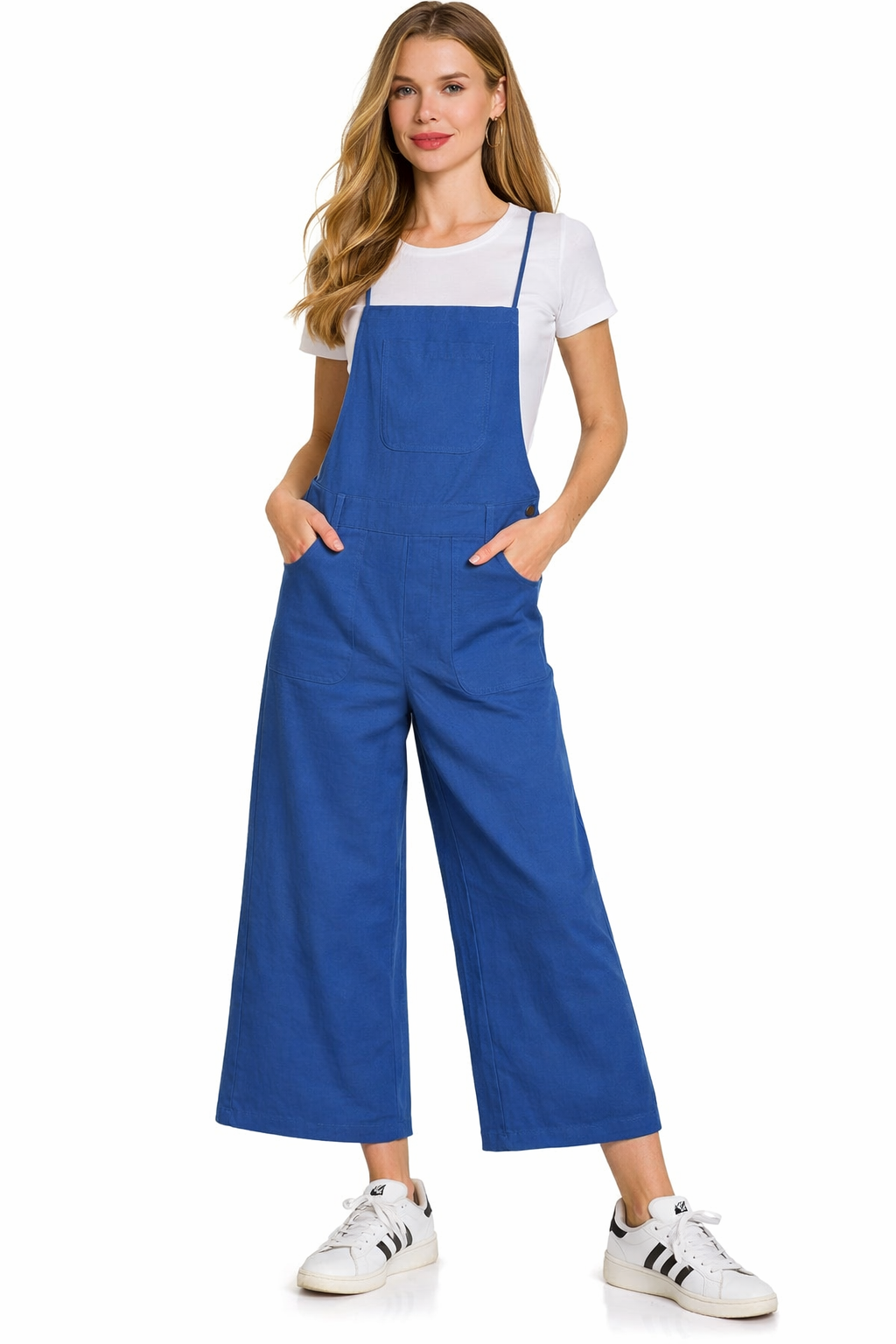 Spaghetti Strap Criss-Cross Back Wide Leg Jumpsuit
