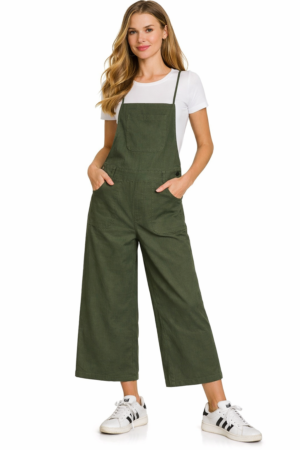 Spaghetti Strap Criss-Cross Back Wide Leg Jumpsuit