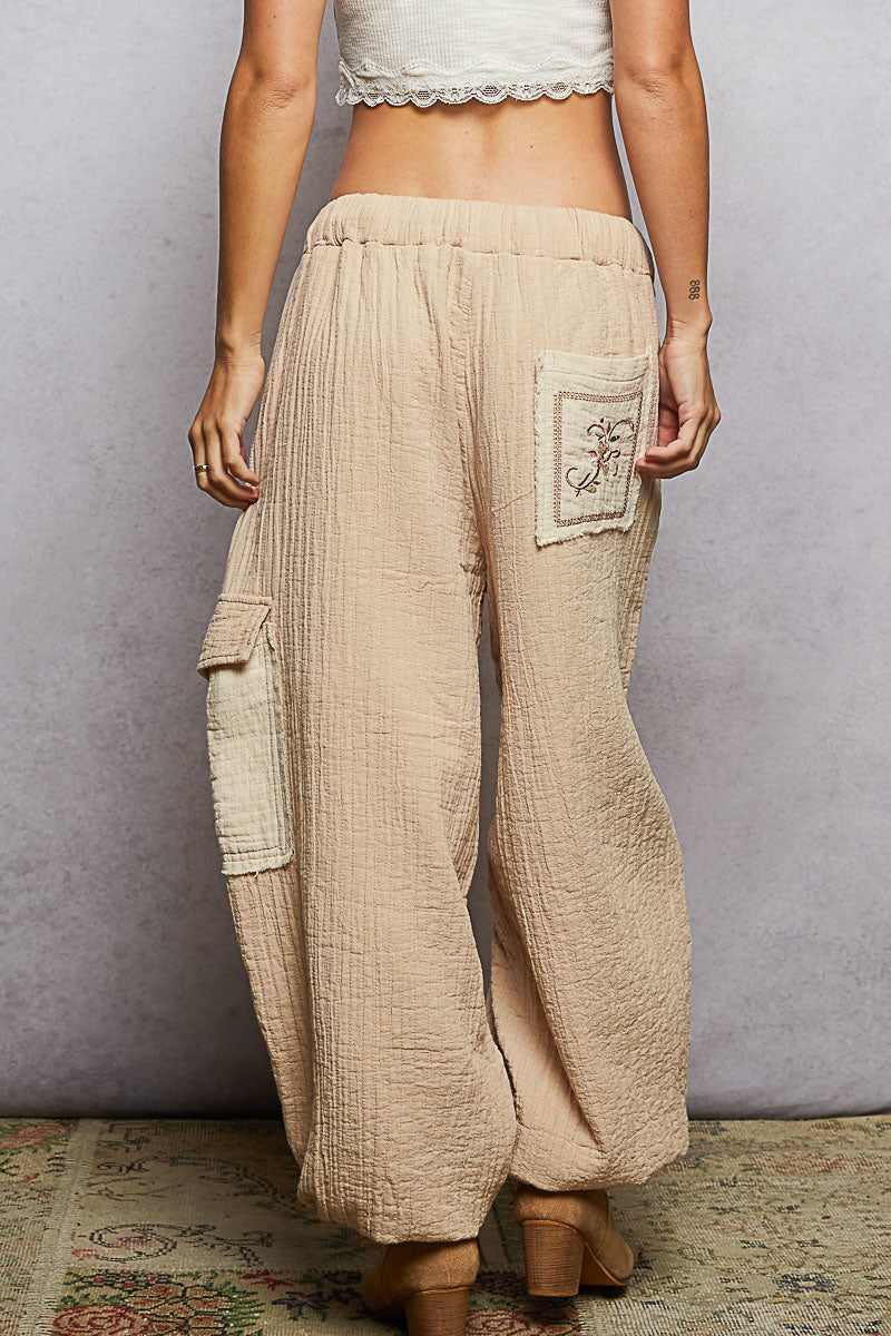 POL Floral Embroidered Cargo Pants.
