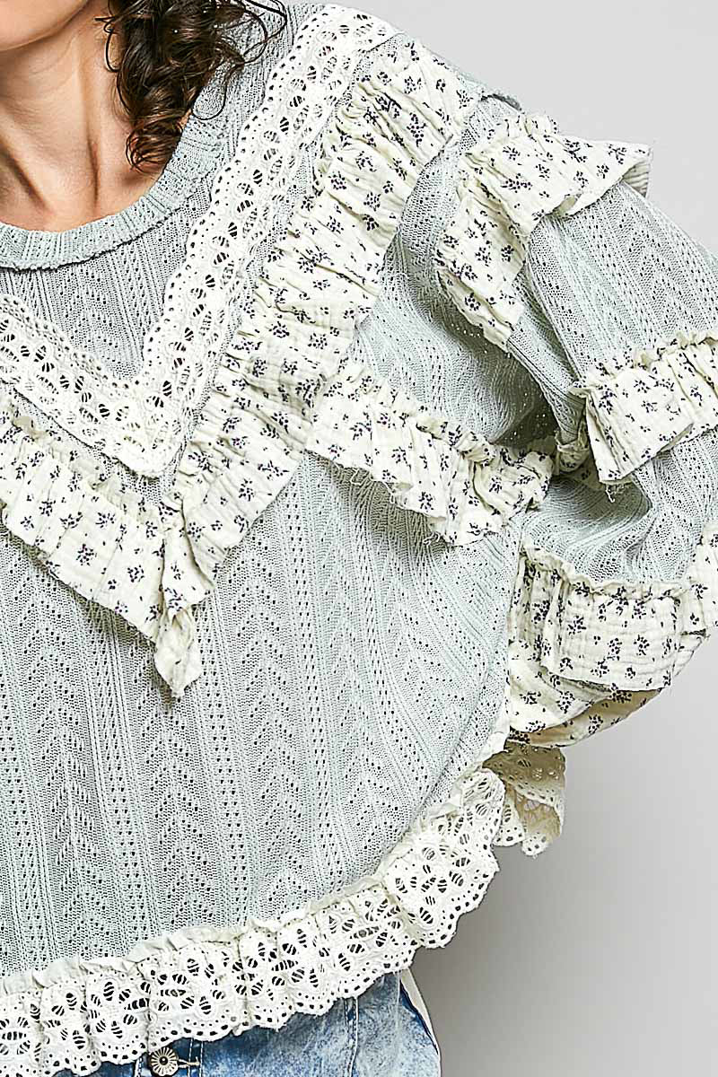 Cottage Lace Knit Pullover