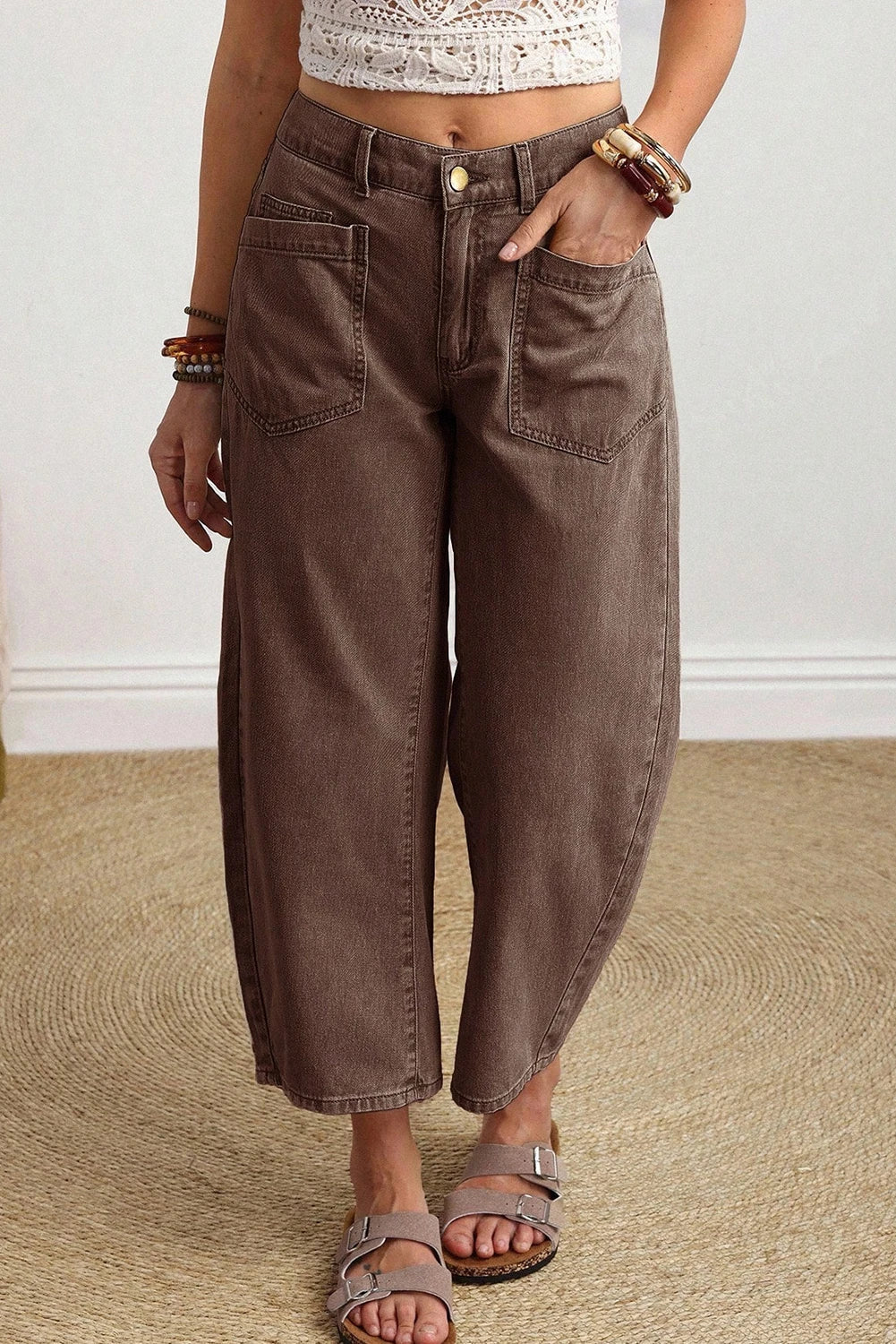 Mid-Rise Barrel Jeans