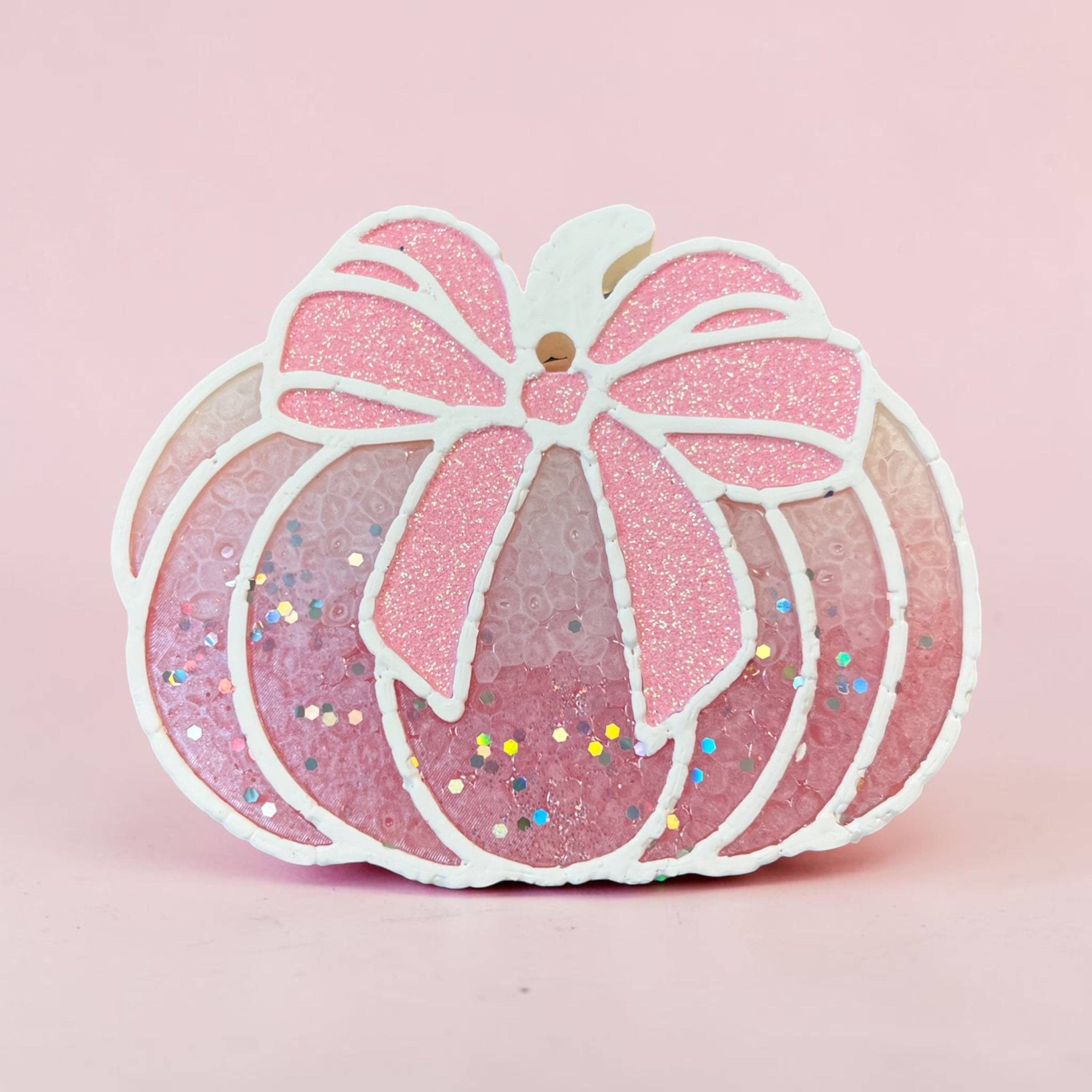 Pink Sparkle Pumpkin Freshie-Pumpkin Cider