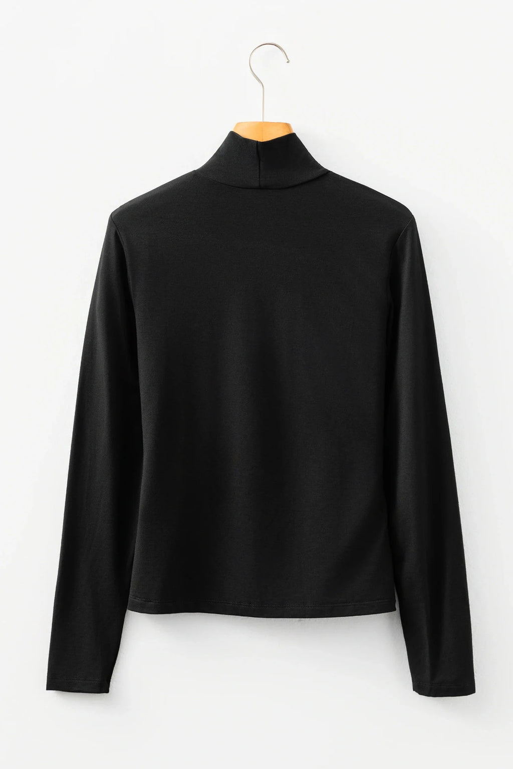 Black Mock Neck Basic Top