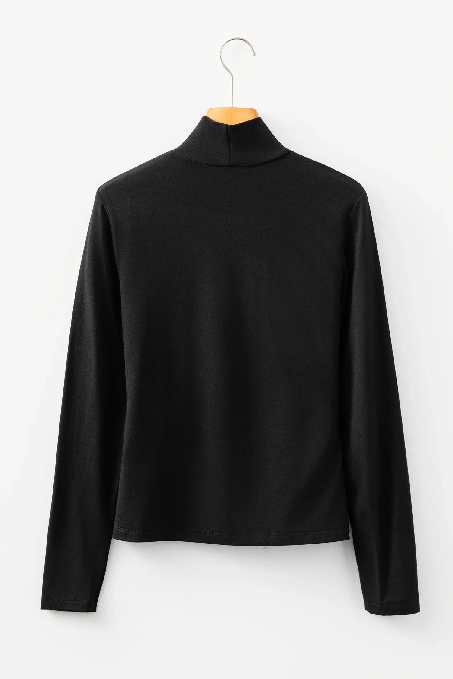 Black Mock Neck Basic Top