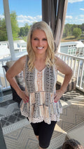 Tribal crochet Trim Tank