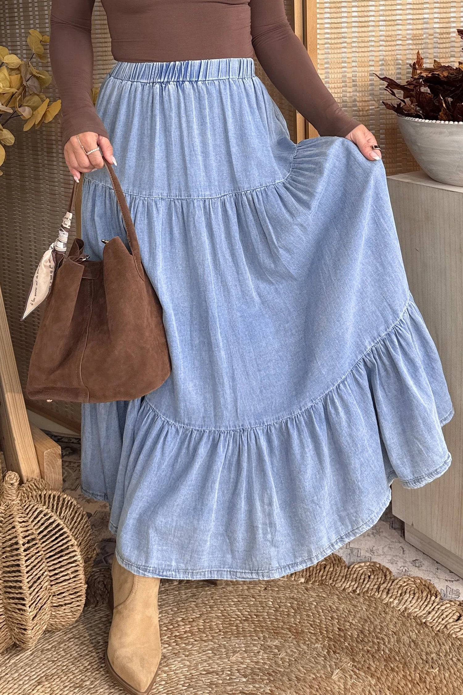 Breezy Days Tiered Maxi Skirt