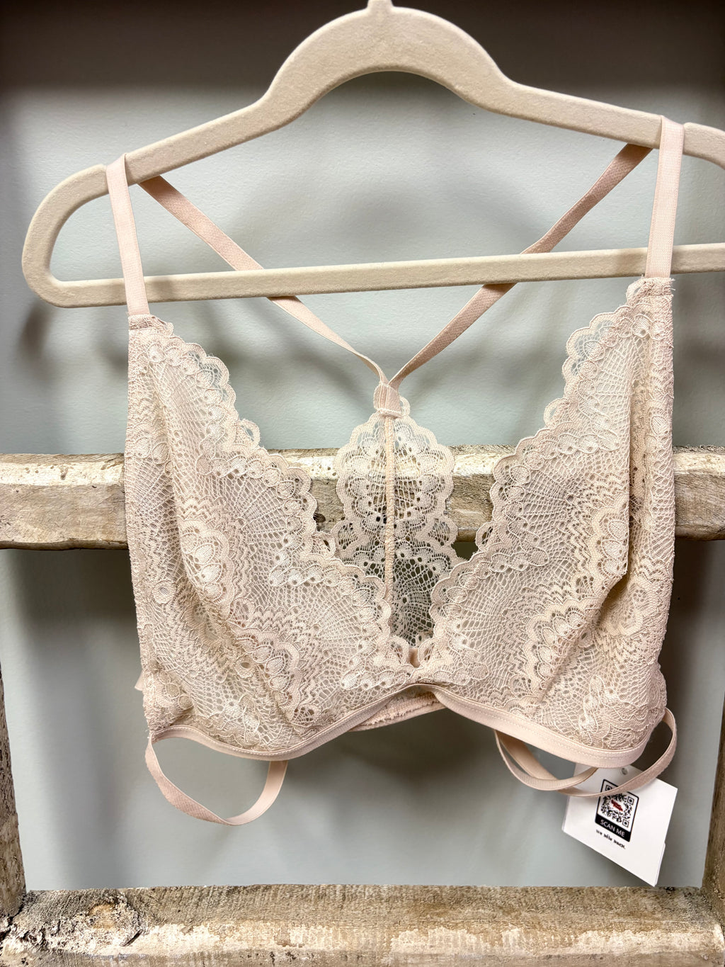 Triangle Lace Bralette- Ivory