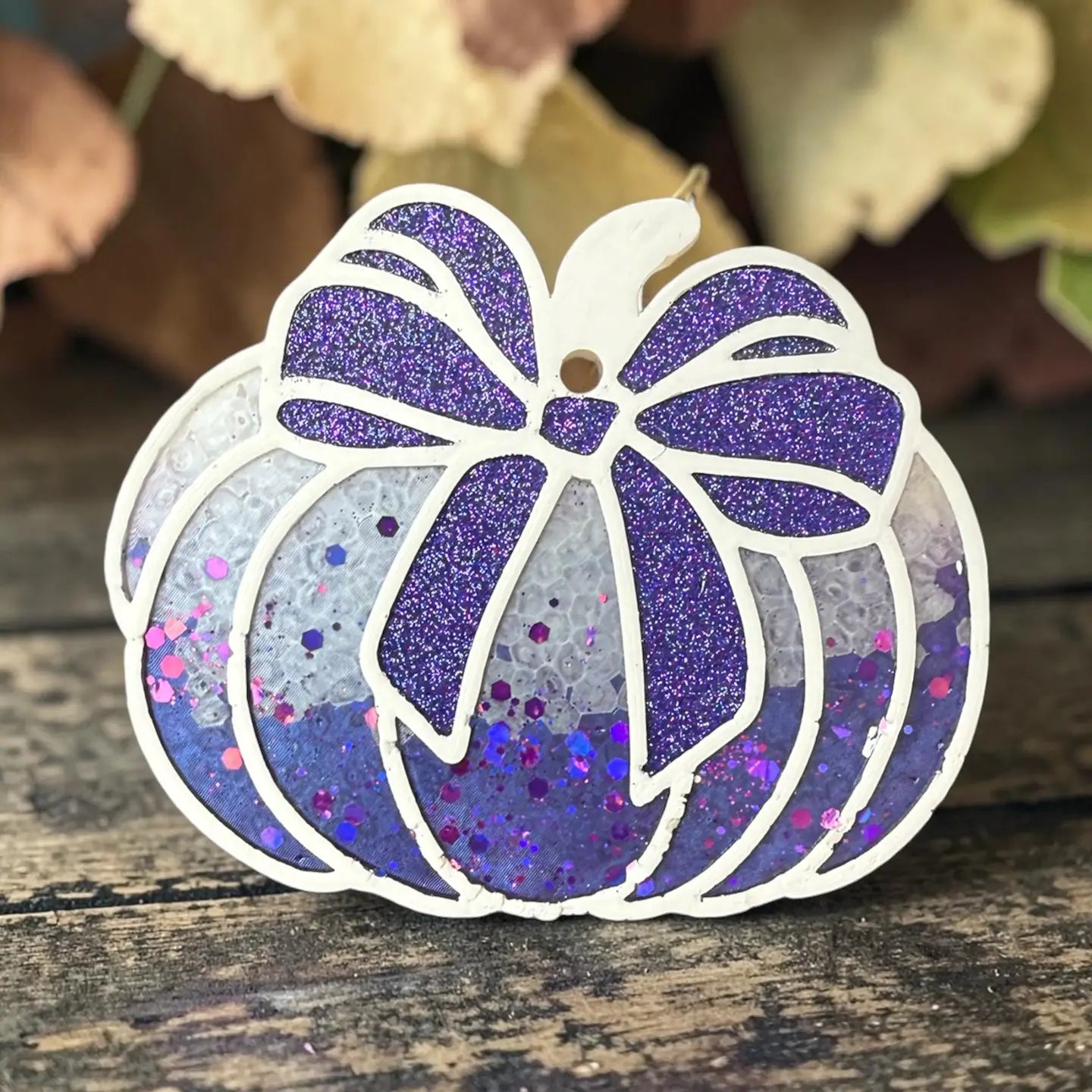 Purple Sparkle Pumpkin Freshie- Toil and Trouble