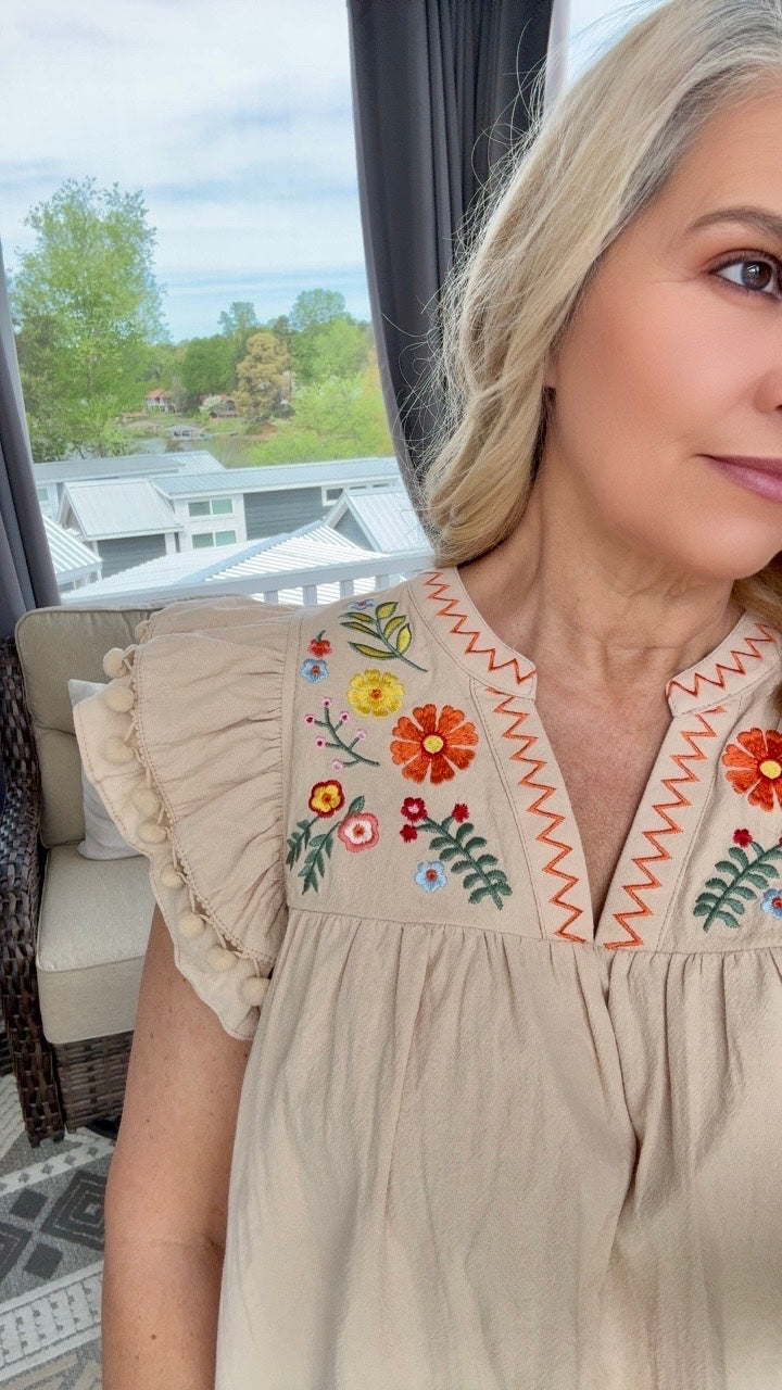 Wildflower Embroidered Babydoll Dress