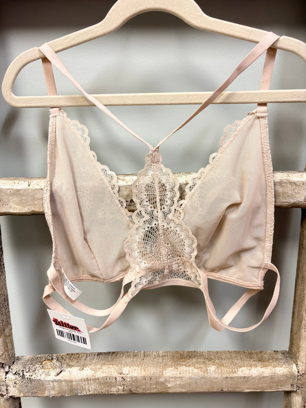 Triangle Lace Bralette- Ivory