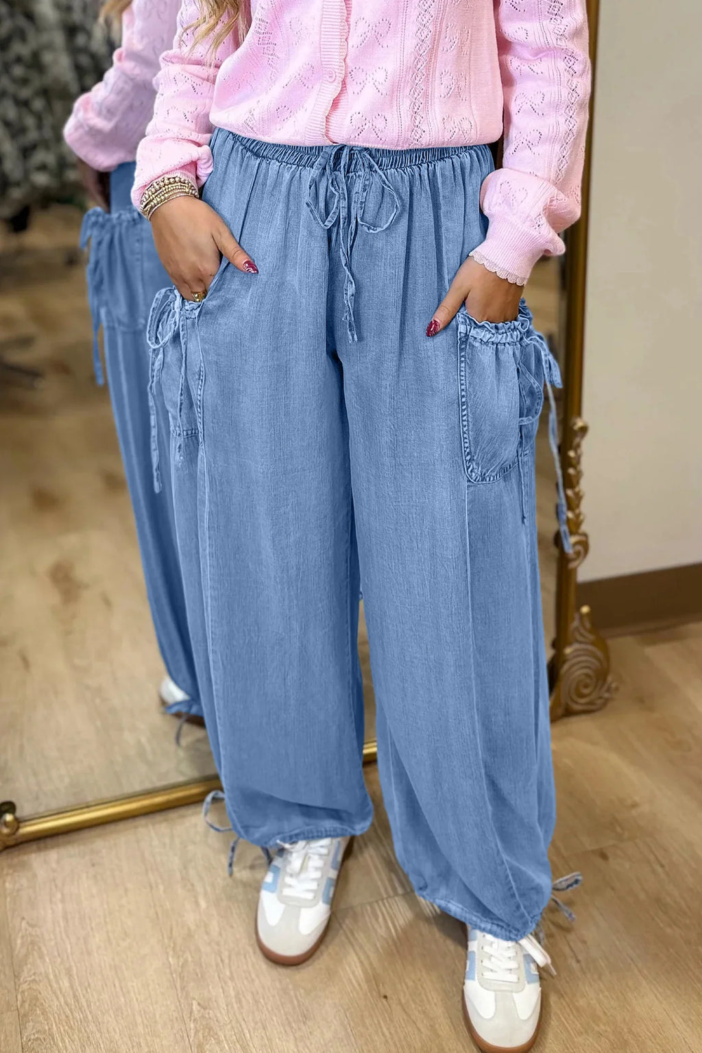Knot So Basic Wide-Leg Pants