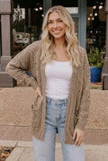 Open Knit Crochet Cardigan Sweater