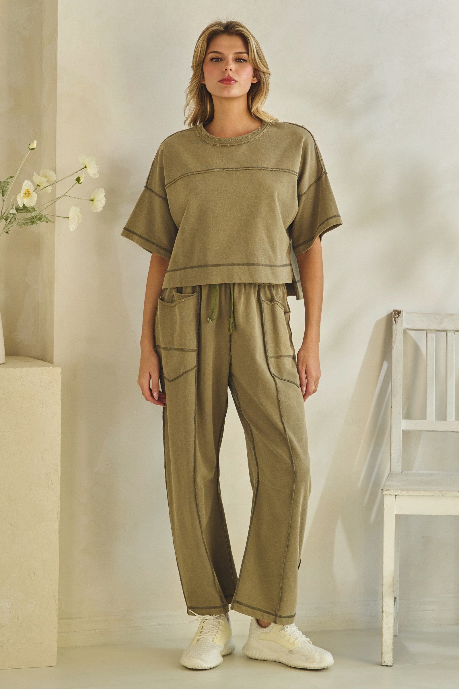 Olive Jogger Set By Vereret