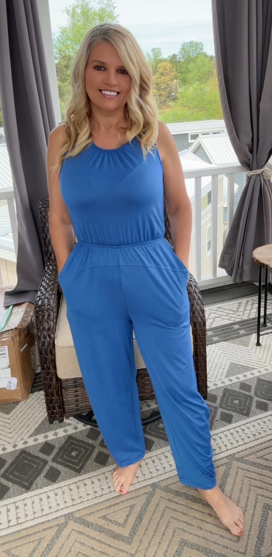Blue Skies Sleeveless Jumpsuit