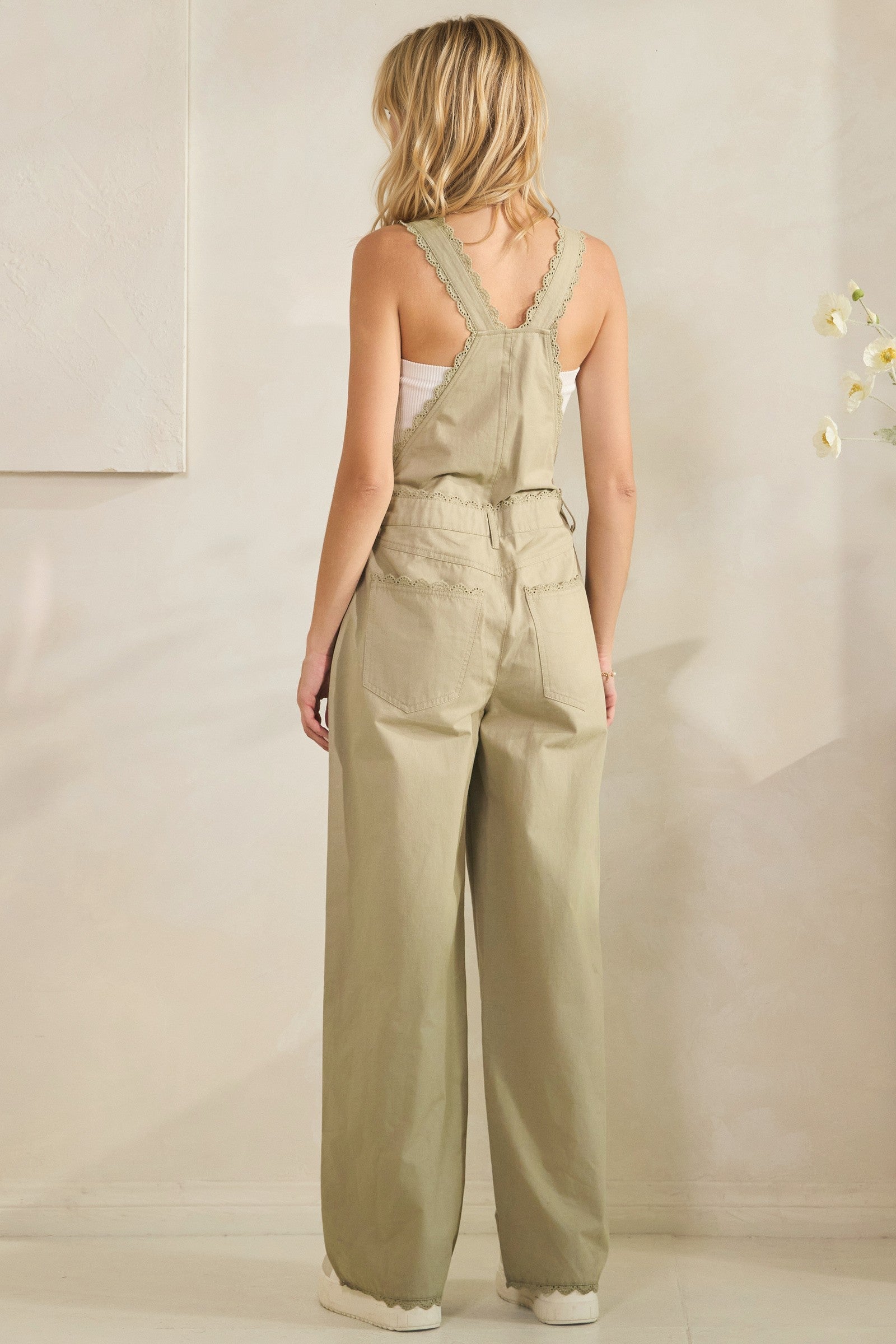 Lace Trimmed Overalls