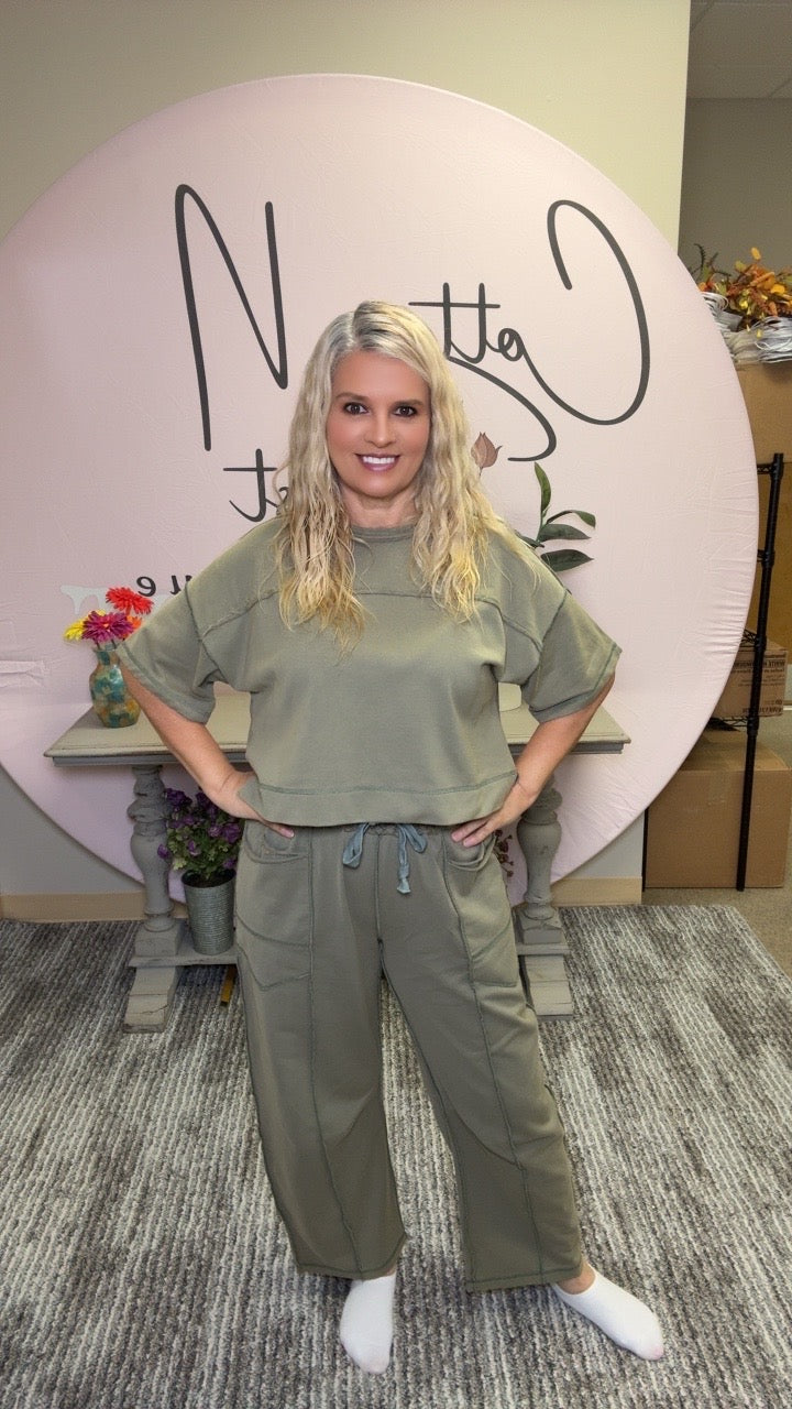 Olive Jogger Set By Vereret