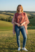 UPCYCLED BOHO PONCHO ONE SIZE RODEO/BAKERSFIELD