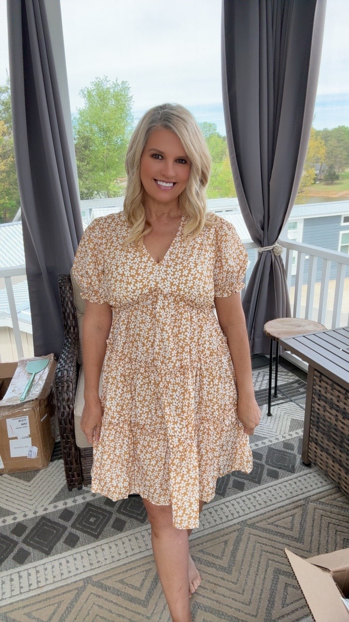 Sunlit Ditsy Floral Smocked Dress