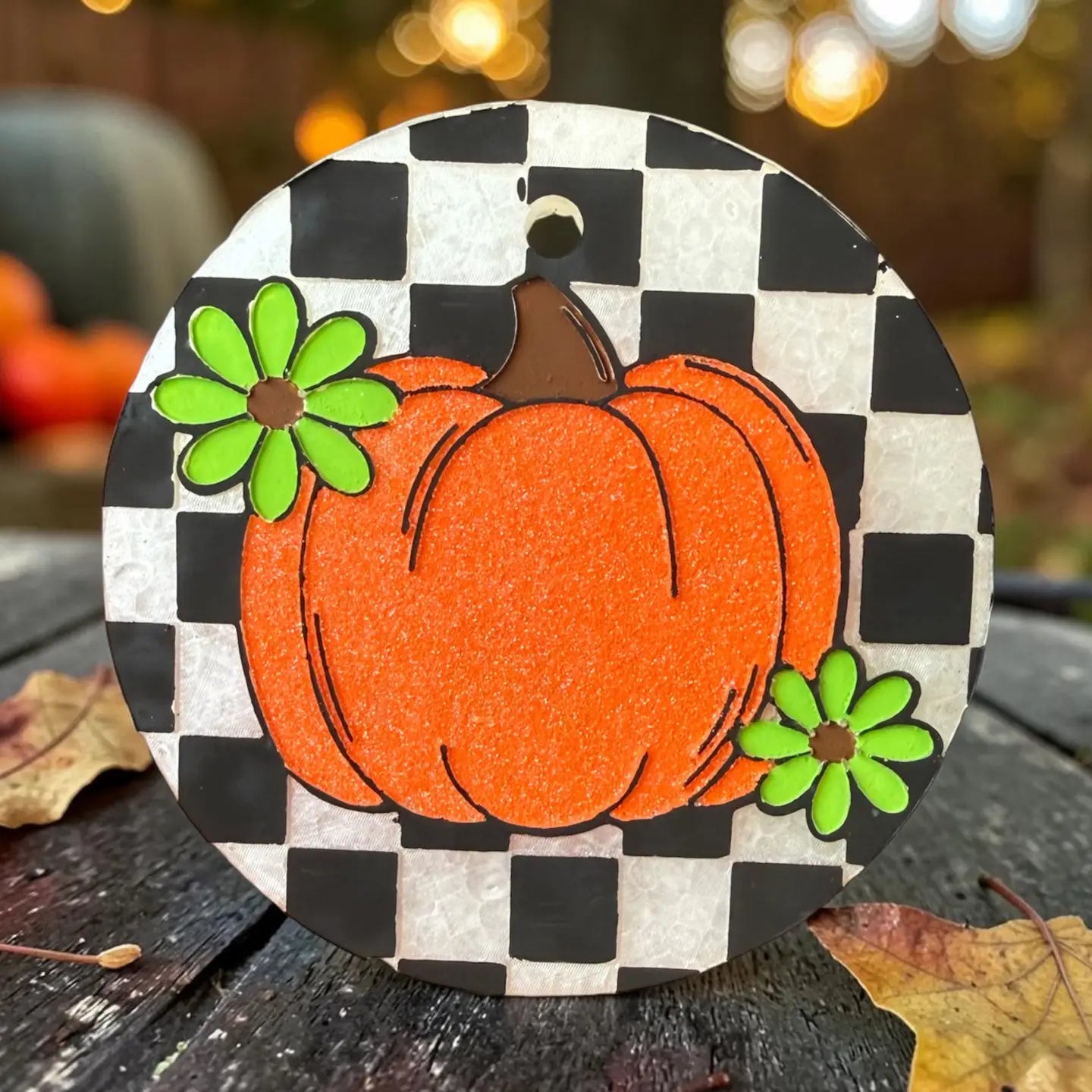 Checkered Pumpkin Freshie Cozy Latte