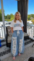 Patchwork Denim Jogger Pants