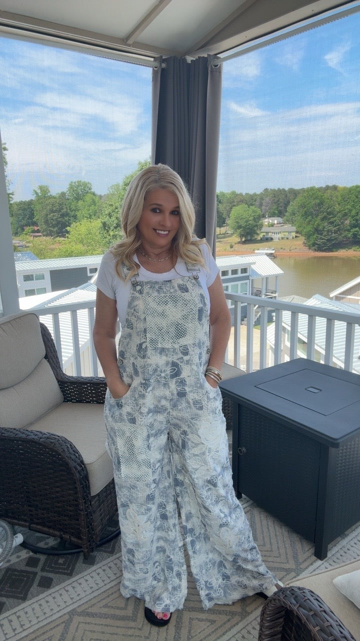 POL Embroidered Overalls