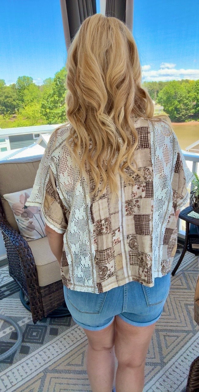 POL Patchwork Boho Crop Top