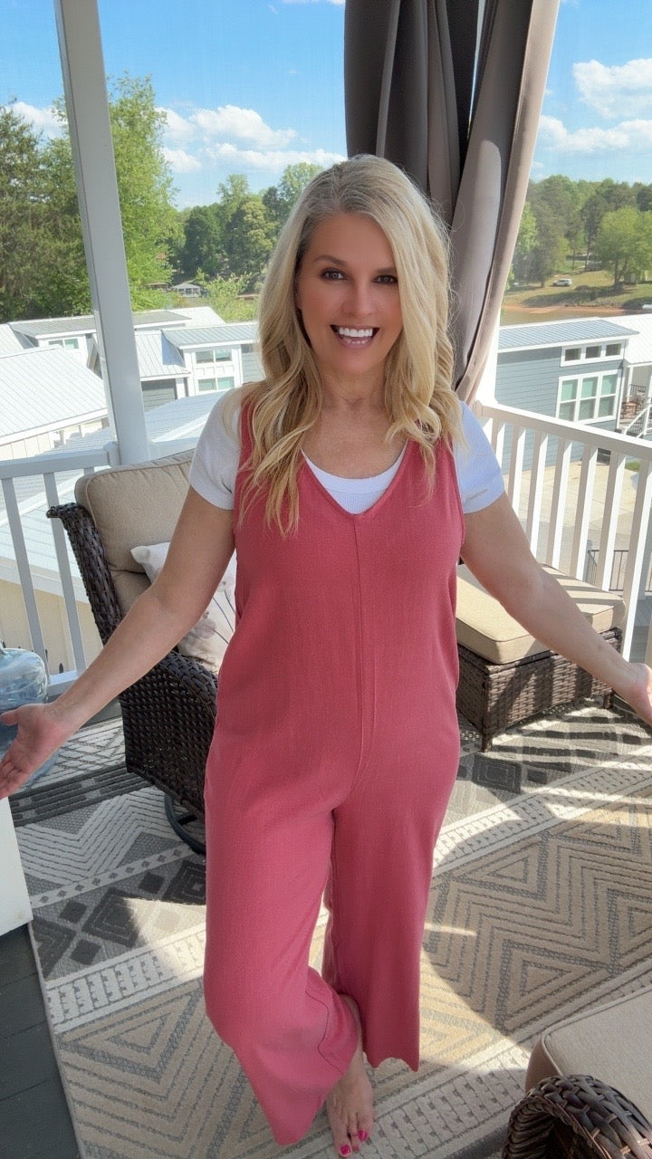 Linen V-Neck Wide Leg Jumper