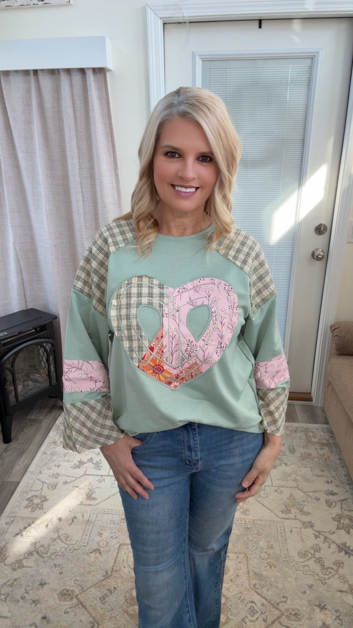Patchwork Heart Graphic Top