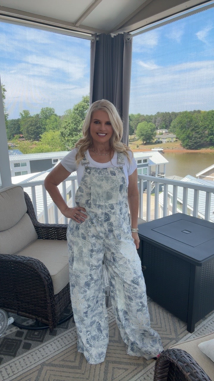 POL Embroidered Overalls