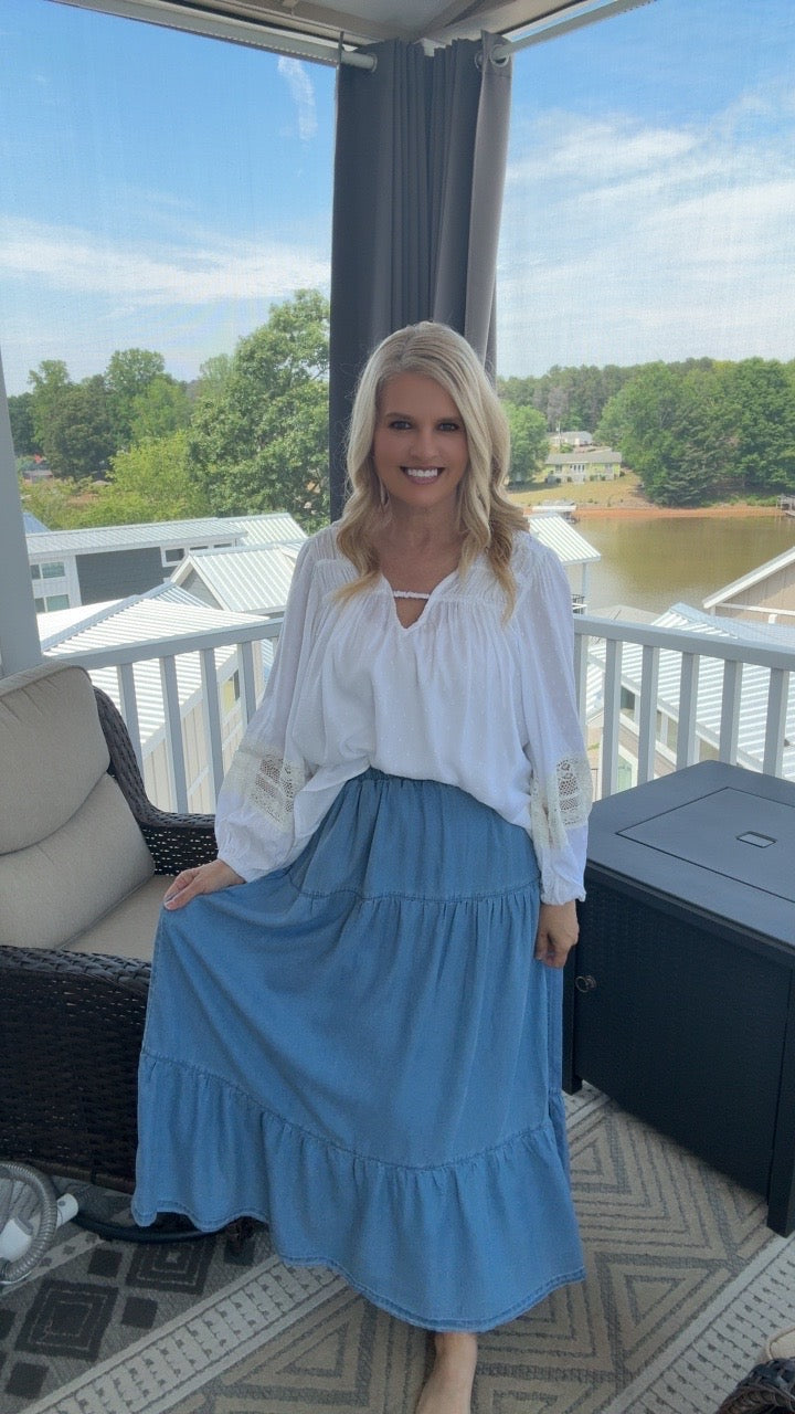 Breezy Days Tiered Maxi Skirt