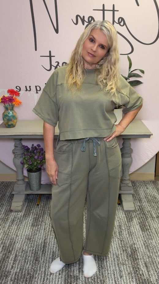 Olive Jogger Set By Vereret