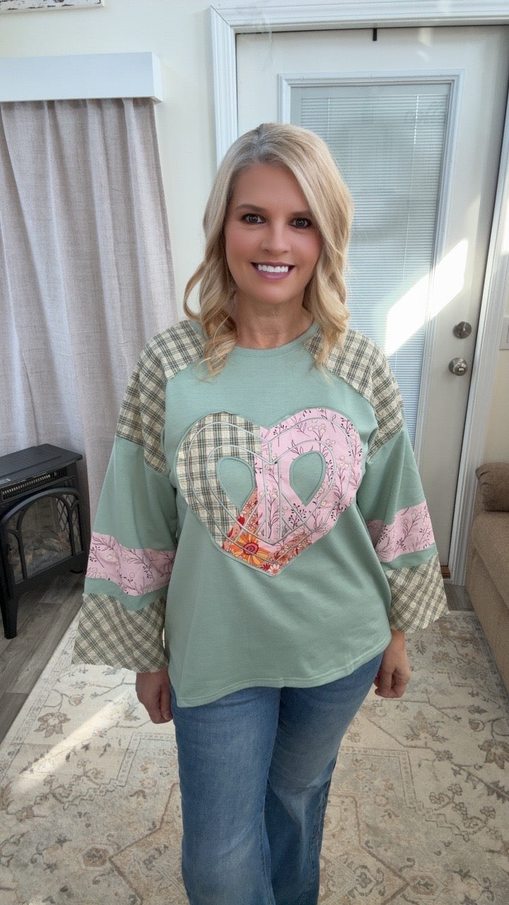 Patchwork Heart Graphic Top