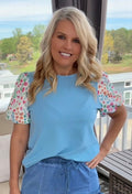 Garden Party Floral Sleeve Top
