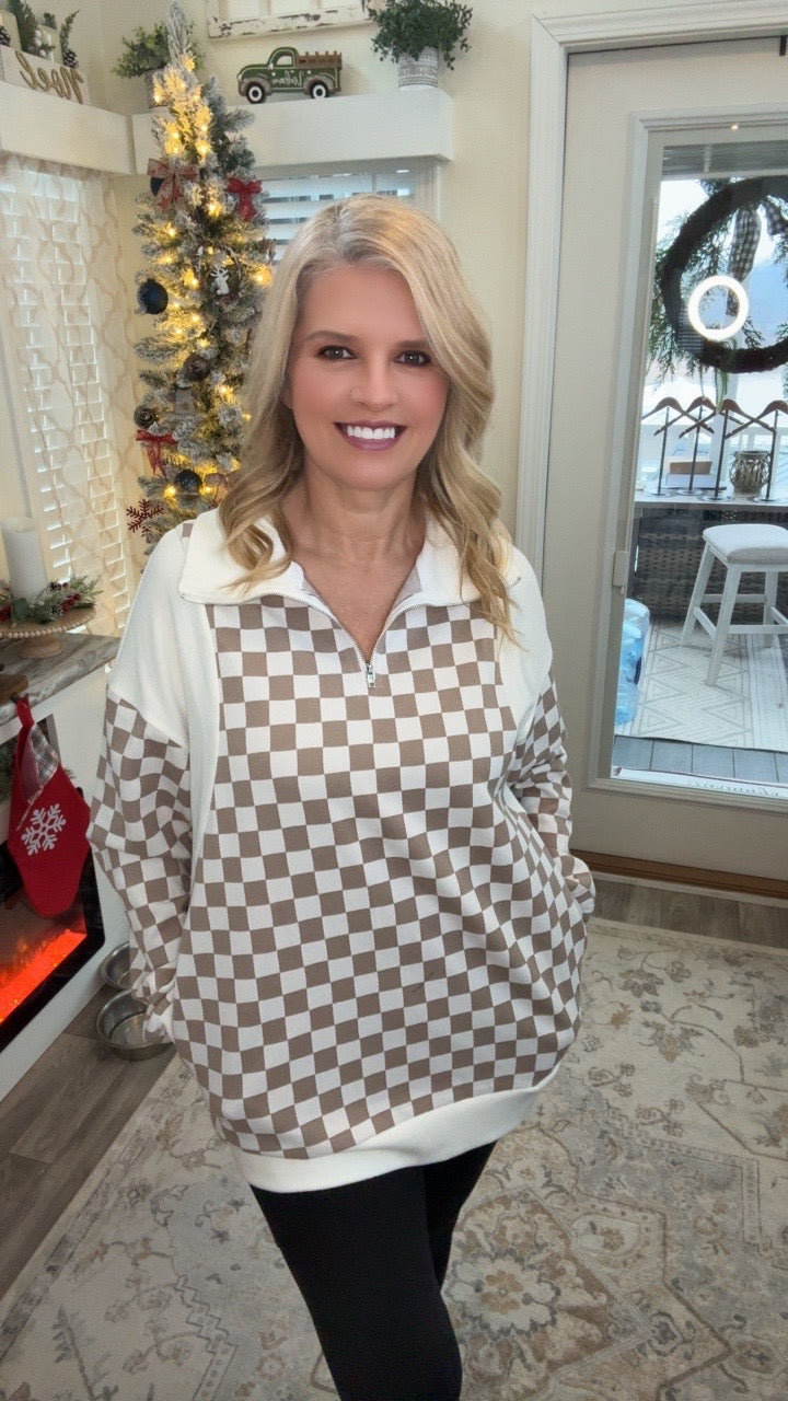 The Checkmate Half Zip Pullover