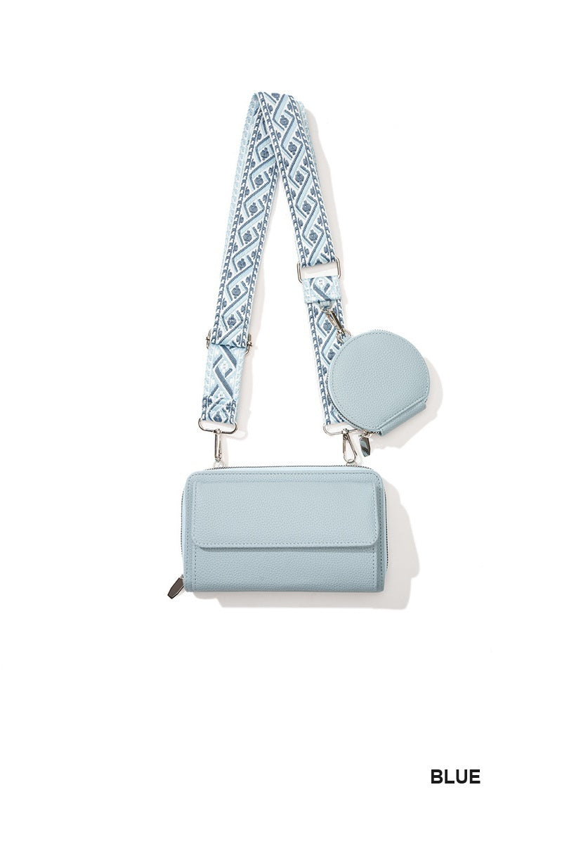 Vegan Leather Crossbody Duo Wallet