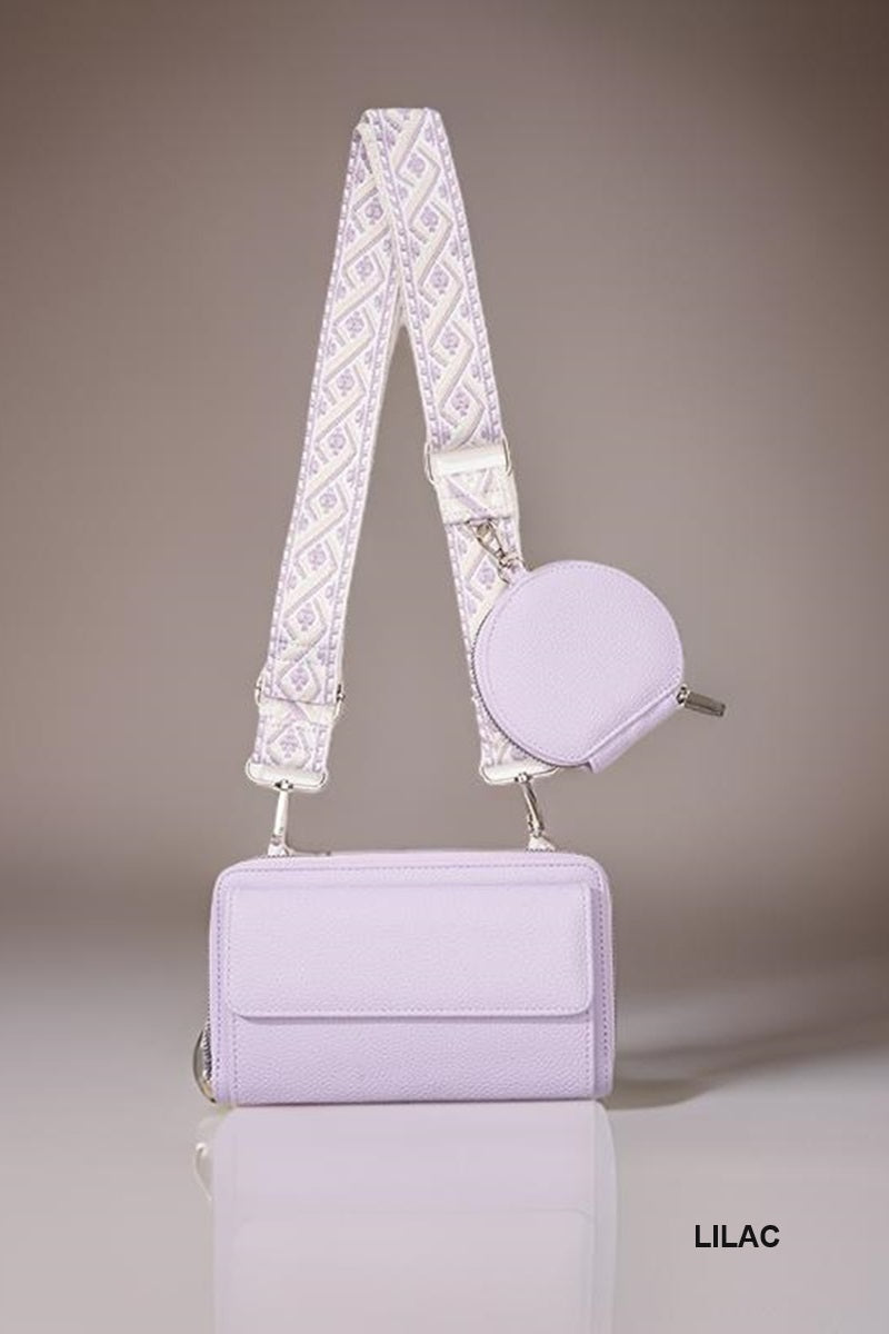 Vegan Leather Crossbody Duo Wallet