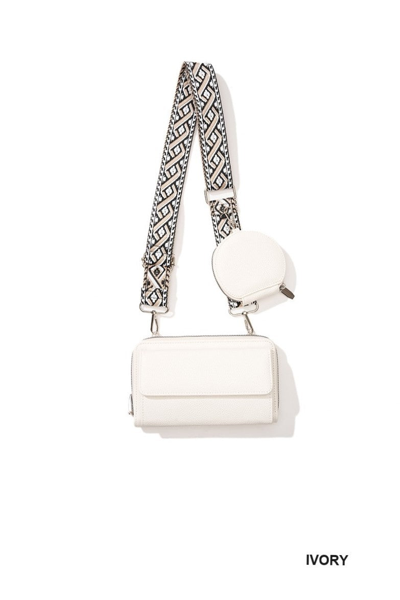 Vegan Leather Crossbody Duo Wallet
