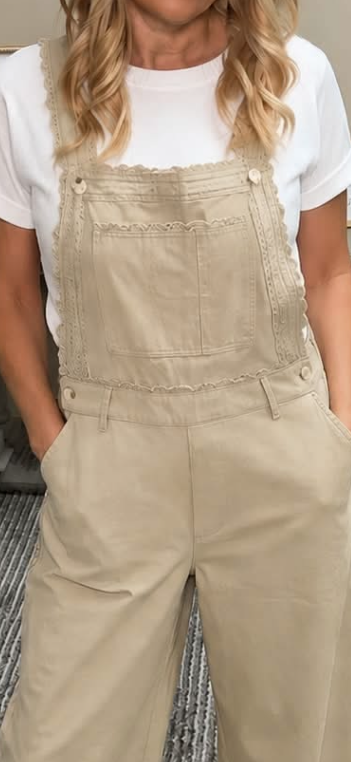 Lace Trimmed Overalls