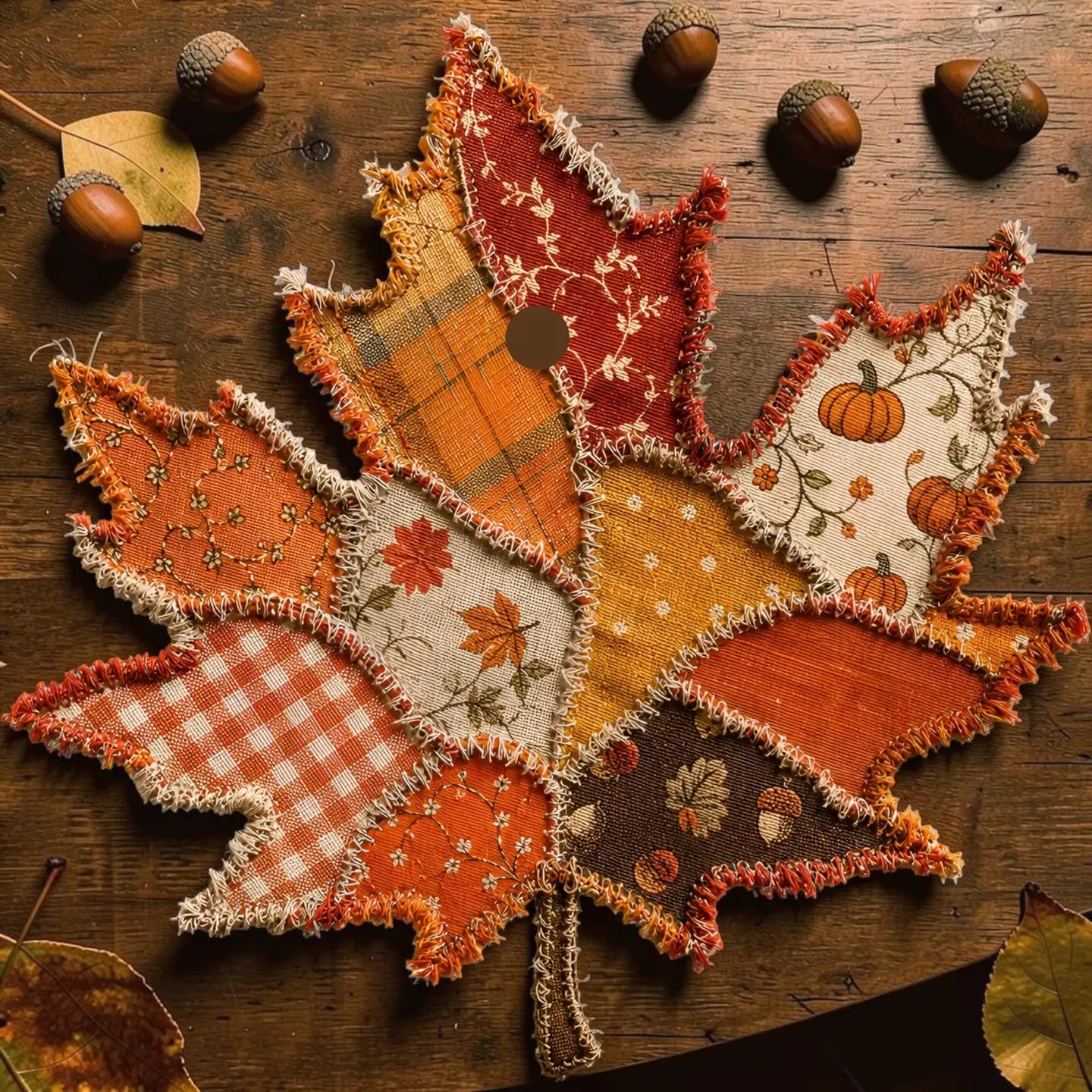 Patchwork Leaf Freshie- Mahogany Teakwood