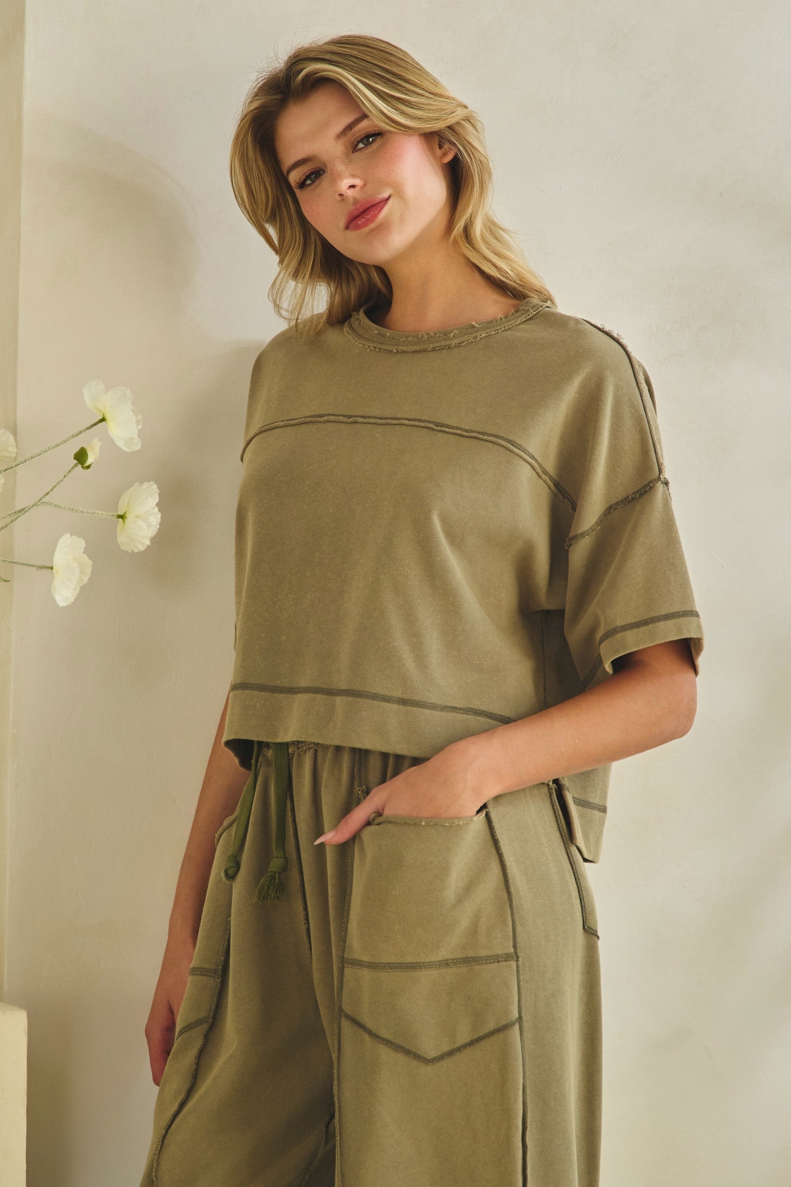 Olive Jogger Set By Vereret