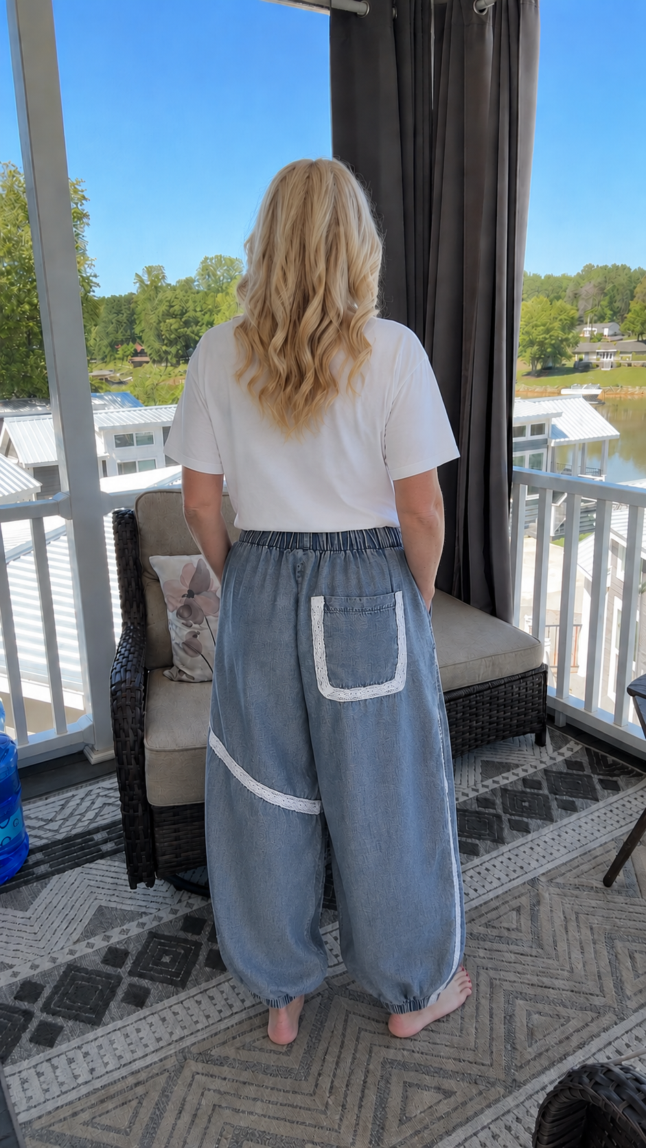 Patchwork Denim Jogger Pants