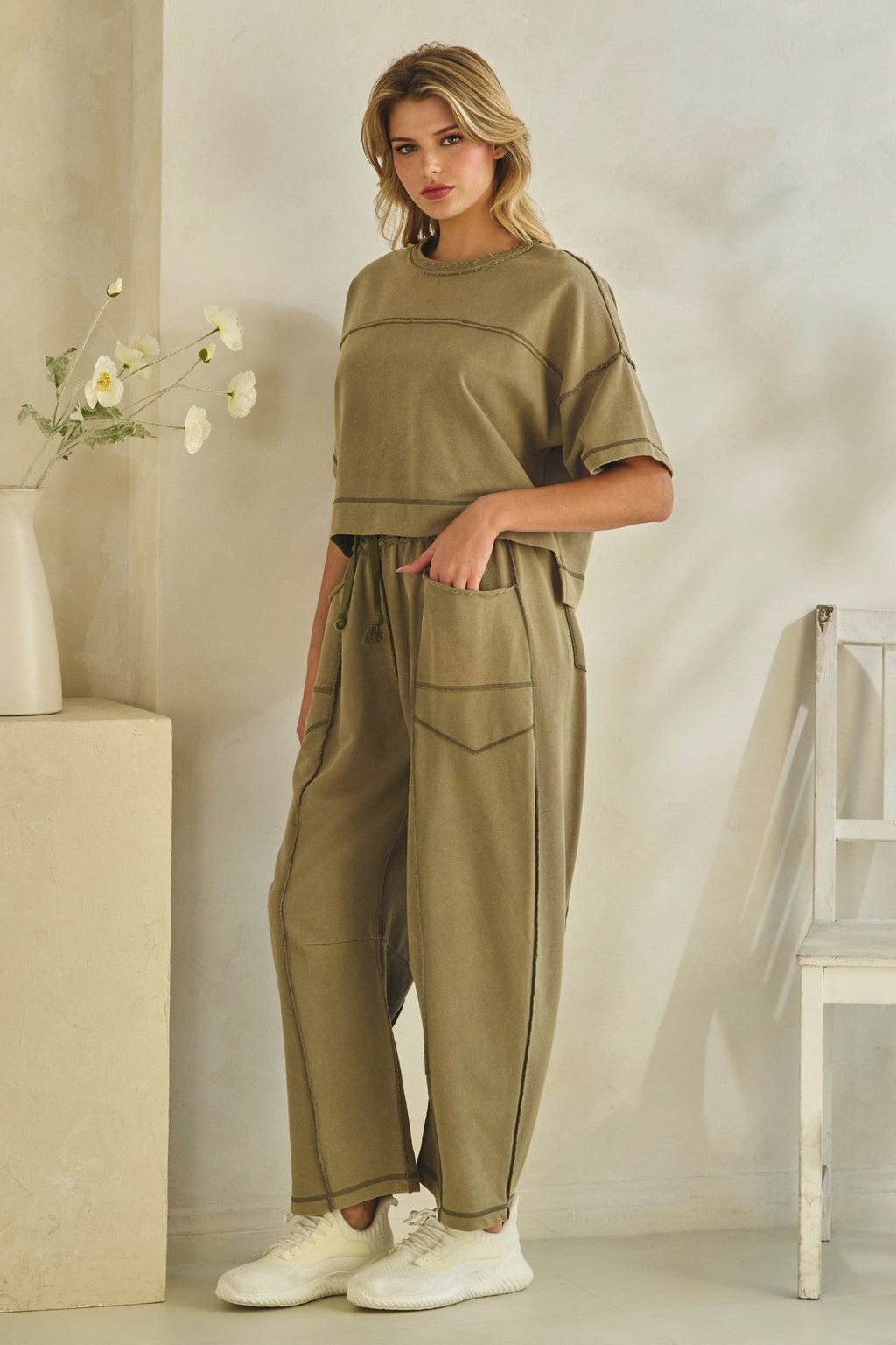 Olive Jogger Set By Vereret