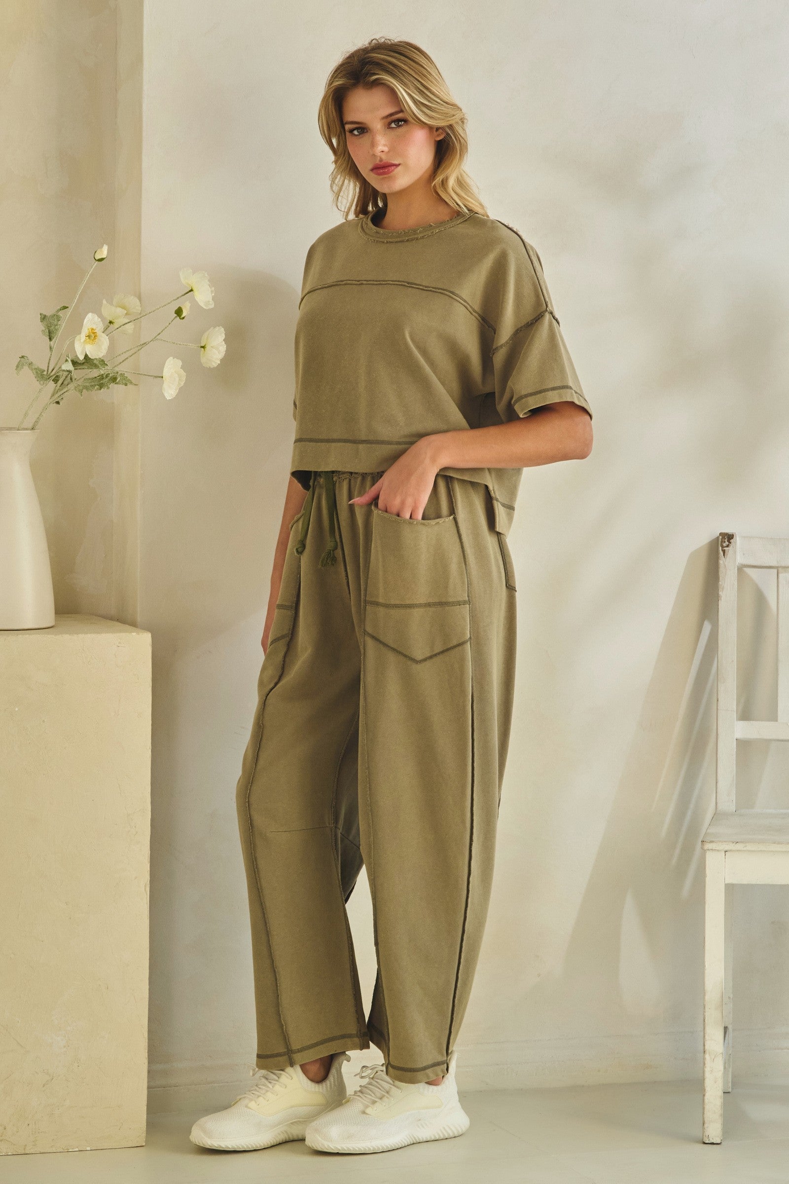 Olive Jogger Set By Vereret