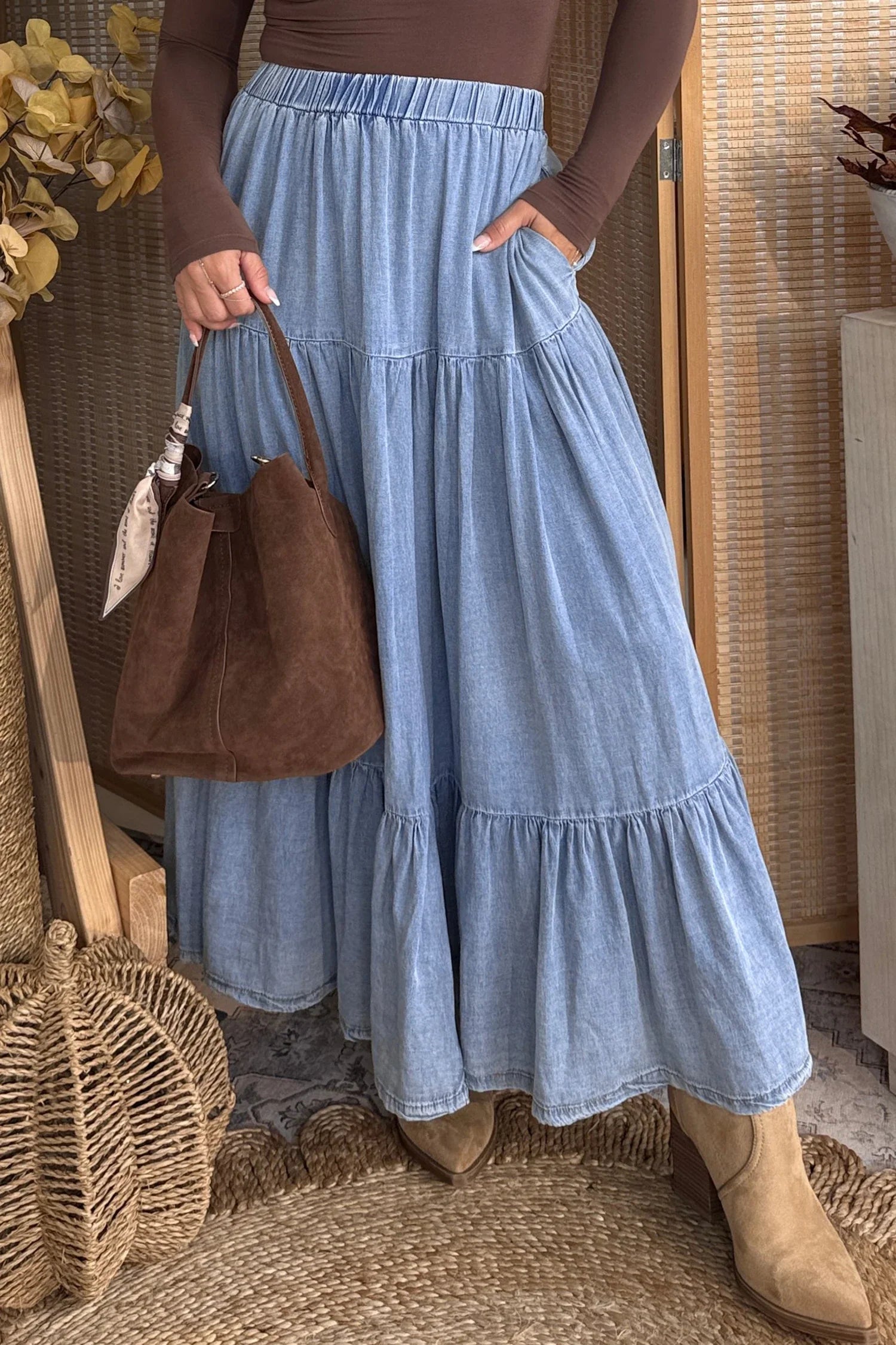 Breezy Days Tiered Maxi Skirt